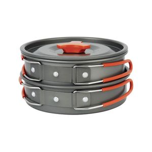 1-2 Människor Utomhus Camping Vandring Köksartiklar Set Backpacking Cooking Bowl Pot Pan Picnic Tools för enkel bärning