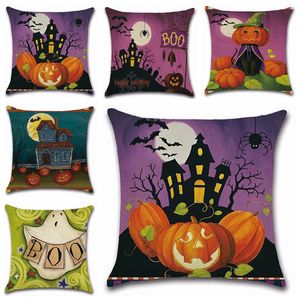 New Halloween 10 Styles Pumpkin Castle Theme Federa per cuscino Cuscino per auto Articoli per la casa cuscini stampati federa di alta qualità