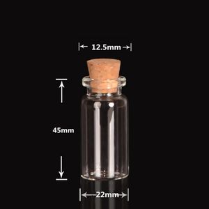 Wholesale glass message bottles for sale - Group buy 8ml Mini Glass Clear Wish Cork Vial Wood Stoppers x45X12 mm HeightxDia Message Weddings Jewelry Party Favors Bottle Jar Tube