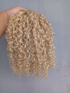 Stark kinesisk Virgin Remy Curly Hair Weft Människokost Förlängningar Blond 613 # Färg 100g En bunt