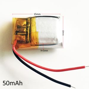 卸売3.7V 50mAh 501015リチウムポリマーリポ充電式バッテリーLiイオンセルMP3ブルートゥースレコーダーヘッドホンヘッドセット