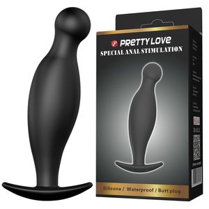 PRETTY LOVE Waterproof Butt Plug,Black Color Silicone Anal for Male & Female anal sex toys,Adult Erotic S924