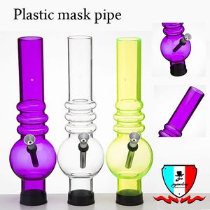 Maschera Bong sigillato acrilico curvo e tubo dritto Bong accessori per fumo bianco viola rosso blu giallo colore avaibile adagiabile maschere standard