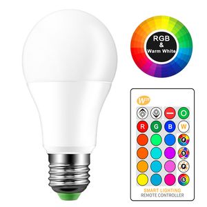 Lampadina LED dimmerabile 3W 5W 10W B22 E27 Lampadina LED ad alta luminosità 480LM Lampadina RGB bianca 220 270 Angolo con telecomando