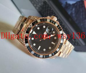 Fornitore di fabbrica Orologio da polso di lusso 116610 40mm Diamond Bezel Orologio da uomo automatico di alta qualità in oro rosa 18 carati Asia 2813