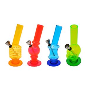 Più nuovo Min 150mm Vari Bong acrilico sottile satinato Twist Bubble Tubo dell'acqua Tutti i disegni Narghilè Shisha Fumatori Tubo di metallo Bong di vetro Bubblers