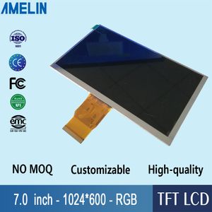 7 polegadas 1.024 * 600 TFT LCD módulo com o painel de interface RGB e tela ângulo de 100 milímetros de largura IPS visualização