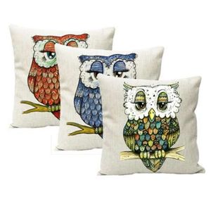Cute Owl Pillow Cover Animal Pattern Pillow Case Linen Pillowcase Decorative Pillows For Sofa Seat Cushion Cover Home decor