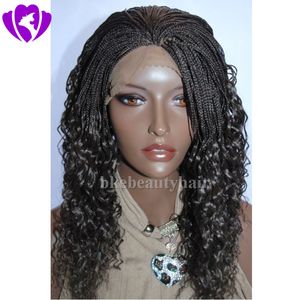 黒人女性のためのベビーヘア長い暗い茶色の編みの髪の耐熱性のある氷の合成レースフロントかつらを持つ新しいボックス編組ウィッグ