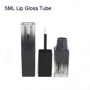 Gradiente preto quadrado líquido labelo labelo tube vazio garrafa diy handwork batom bordos lips tubos de recipientes cosméticos garrafas para maquiagem