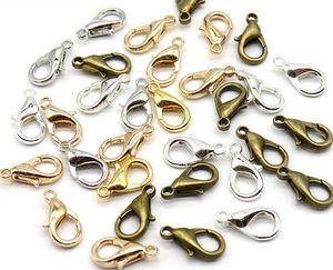 1000 pz/lotto Risultati Dei Gioelleria Raffinata E Alla Moda Aragosta Catenacci Ganci Oro/Argento/Bronzo Per Creazione di Gioielli Collana Bracciale Catena FAI DA TE 12mm