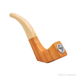 HoneyPuff Creative Handmade Natural Wood Smoking Pipe 113MM With Smoke Bowl Mix Color Pocket Size