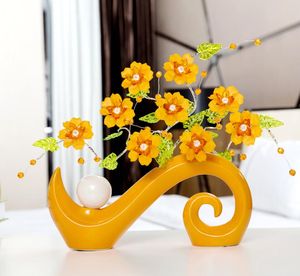 Minimalist ceramic Acrylic creative simple fashion flowers vase home decor craft room wedding decoration handicraft figurine