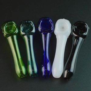 4 Inch Skull Oil Burner Pipe Glass Tobacco Pipes Colorful Mini Hand Smoking Pipes For Dry Herbs SW31