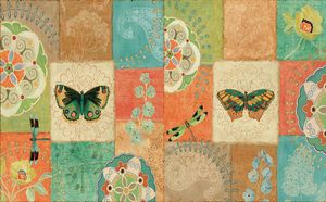 Özel Fotoğraf Kağıdı KTV Orijinal bahçe retro sevimli desen kelebek kiremit kare kolaj arka plan duvar Kağıdı Duvar Boyama Li Için