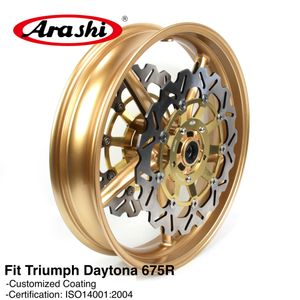 Arashi For Daytona 675 R 2011 2012 Cerchione anteriore Freno a disco Rotore Moto Accessori di ricambio Street Triple 675 675R Oro