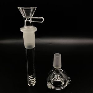 Diffusore Downstem in vetro da 14mm femmina a 18mm maschio Down Stem con 2 pezzi 14mm maschio Ciotole in vetro Ash Catcher per Bong in silicone Bong ad acqua