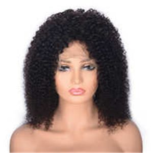 Peruvian Kinky Curly Human Hair Wig for Black Women 14 inch Remy Hair 13x4 Lace Front Wigs 130%