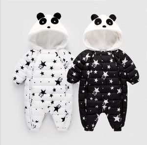 Säugling warme Strampler Winter Jungen Mädchen Overalls Neugeborene Baumwolle Daunenjacke Baby Cartoon Tier Mantel Niedlicher Overall Strampler Hoodie