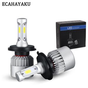 Ecahayaku par S2 Auto Car H4 H11 H7 H13 LED strålkastare W K LM COB Auto LED Headlamp V V