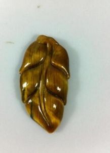 Natural Tiger's Eye Gem Stone Hand Carved Leaf Pendant + Rope Necklace Lucky Pendants Fine Jewelry for woman & man