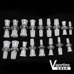 Glas Bong Adapter 10mm 14mm 18mm Joint Kvinna Male Joint Water Pipe Connector Converter Dropdown Drop Down Downtems 176