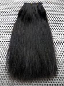 Brazilian Human Virgin Hair Weft Smooth Straight Human Hair Extensions Unprocessed Natural Black Color Double Drawn Weft