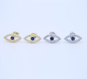 cz evil eye earring 925 sterling silver anti allergy material high quality lucky girl women stud earrings