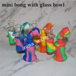 hookahs Glass Oil Rigs Accessory Mini Silicone Mouthpieces Nozzle Pipe Fit Heady Bubbler Water Bong with perc