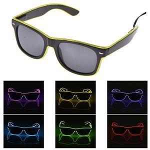 Novelty Lighting Fashion Neon LED Light Up Shutter Shaped Glow Sun Glasses Rave Costume Party DJ Bright SunGlasses