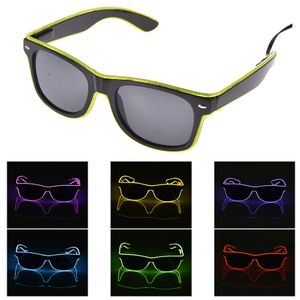 Neuheit Beleuchtung Mode Neon LED Leuchten Shutter geformt Glow Sonnenbrille Rave Kostüm Party DJ helle Sonnenbrille