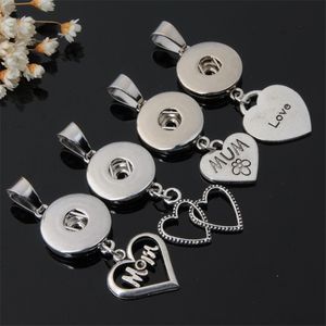 Haarschmuck Herz Liebe Mama Halskette Anhänger Noosa Ingwer Druckknopf Chunk DIY Schmuck Fasion 12 Stück