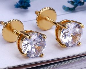 Delikanlı Elmas Pırlanta Küpe 1.4 CT Yuvarlak Kesim F / VS2 14K Sarı Altın