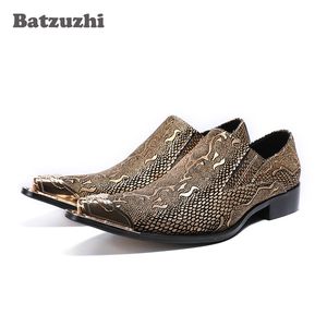 2019 Nuovi zapatos de hombre Scarpe da uomo in pelle Slip on Scarpe da uomo d'affari Scarpe da uomo di marca da sposa e da festa Scarpe eleganti da uomo Punta in metallo US12