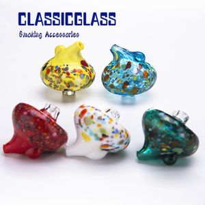 Colorful Bubble Carb Caps OD 35mm glass UFO Hat style For Quartz Banger Nails Rigs Glass Water Pipes Dab Rig Bong Oil