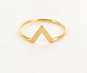 Fashion Big V For Women Band Rings Gold Plating et Silver Plating Victory Sign Annel