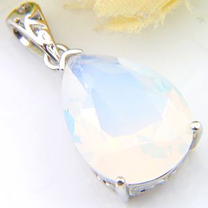 Luckyshine Европа популярные ювелирные изделия Water Drop Белый Moonstone Gems серебряные ожерелья США Израиль Wedding Engagement Ожерелья Подвеска + Chain