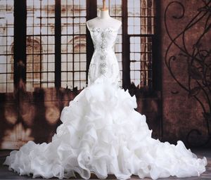 Lüks kristaller mermaid gelinlikler pahalı gelin vestido de noiva robe de mariage vestido de noiva curto gelinlikler özelleştirmek