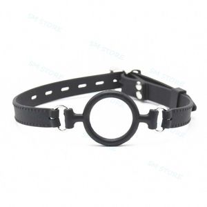 Bondage Full Silicone Open Bouth O Ring Gag Cabeça do chicote de chicote para casal Diversão #T89