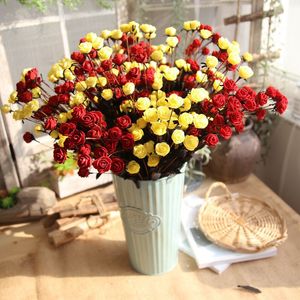 Pastoral style 15 Heads/Bouquet Roses with Silk flower heads 50cm Artificial flowers Silk Flower For Wedding/Home Decoration