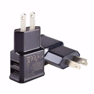 5 V 2A AB / ABD Plug Çift USB 2 Port Cep Telefonu Seyahat Ev Duvar Şarj Adaptörü 2A Samsung iPhone LG HTC Sony Için Beyaz Siyah