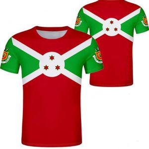 Burundi T-Shirt Logo Kostenloser benutzerdefinierter Name Namensnummer BDI Country T-Shirt Nation Flagge BI Französisch Burundian Drucken Schwarz Foto Kleidung