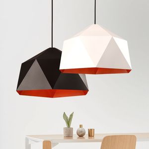 Modern Simple Metal Rhombus Pendant Lamps Restaurant Bar Single Head Pendant Light Creative Art Geometric Hanging Lamp