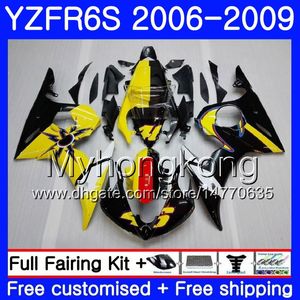 Kropp för Yamaha YZF R6 S R 6s YZF600 YZFR6S 06 07 08 09 231HM.16 YZF-600 YZF R6S YZF-R6S Yellow Black Hot 2006 2008 2008 2009 Feedings Kit