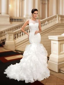 2024 Свадебное платье русалки с бусинными драгоценными камнями кнопка на молнии.