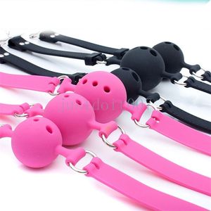 Bondage Open Mouth Full Silicone Gag Breathable Slave Gift restraint strap harness party #E94