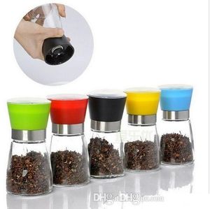 Salt and Pepper mill grinder Glass Pepper grinder Shaker Spice Salt Container Condiment Jar Holder New ceramic grinding bottles b713