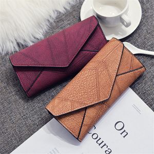Women Daily Use Clutches Handbag Quality Clutch solid color Leather Purse Fashion Handbag long section three fold pu Wallet