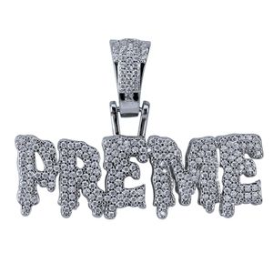 Iced Out Letter Preme Naszyjnik Wisiorek Cyrkon Miedź Gold Silver Color Plated Mężczyźni Kobiety Biżuteria Prezenty