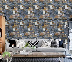 Vintage 3D Wallpaper Brick Stone Rustic Effect Self-adhesive Wall Stickers DIY Home Decor Waterproof Mould-Proof PVC